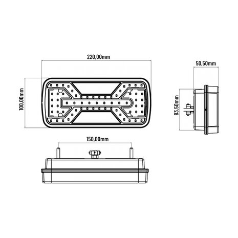 X-Spider LED-Rücklicht + Nebelscheinwerfer | Kennzeichenbeleuchtung | Links