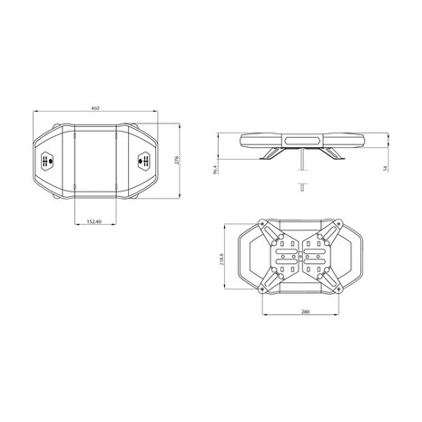 Dasteri LED Leuchtbalken Orange 46CM + Arbeitslicht + Fernbedienung