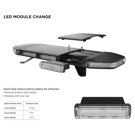 Dasteri LED Leuchtbalken Orange 152CM + Arbeitslicht + Fernbedienung