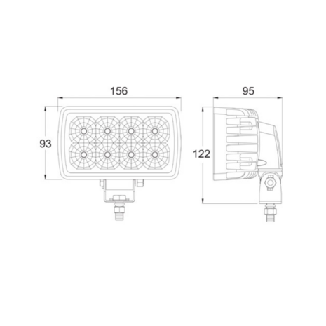 40W LED Arbeitsleuchte Rechteckig 4000LM | Einstellbar