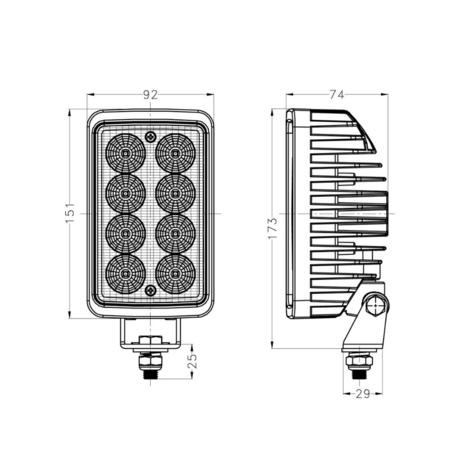 40W LED Arbeitsleuchte Rechteckig 3600LM | Einstellbar