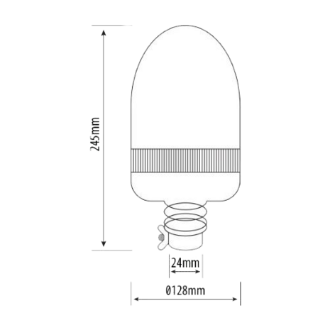 LED Rundumleuchte Orange 12-24V | DIN Halterung