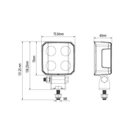 32W LED Arbeitsleuchte + LED-Blitzer