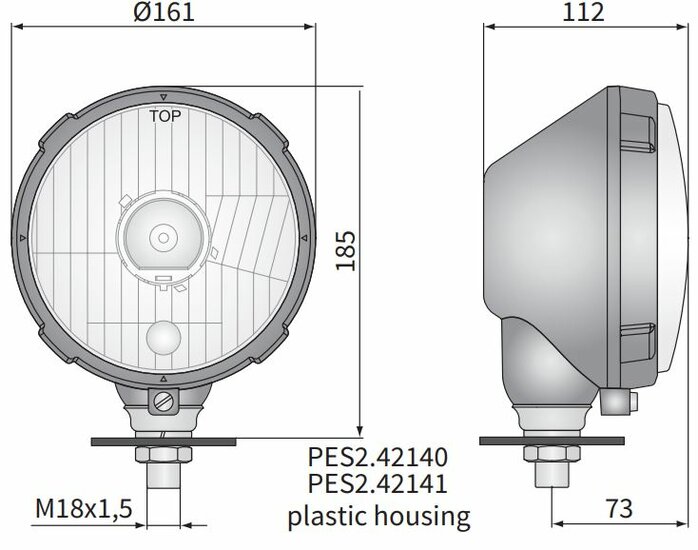 Wesem Hauptscheinwerfer Ø161x115 H4