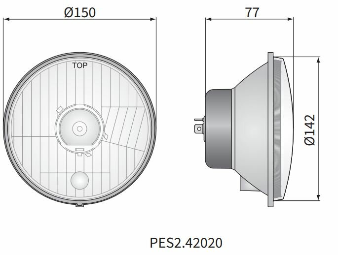 Wesem Hauptscheinwerfer H4 &Oslash;150x77 Metallgeh&auml;use