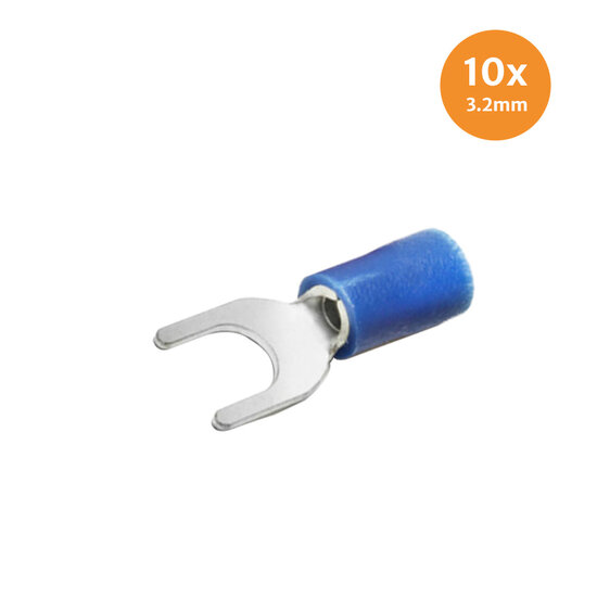 Gabelkabelschuh Blau 3.2mm 10 St&uuml;ck