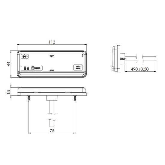 Horpol LED Positionsleuchte Wei&szlig; 12-24V NEON-look LD 2430