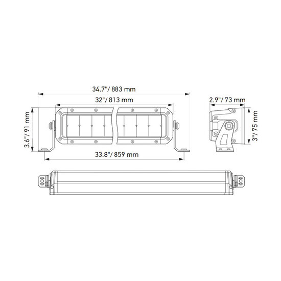 Hella Black Magic Double LED Lightbar 40&quot; 102CM | 1GJ 358 197-421