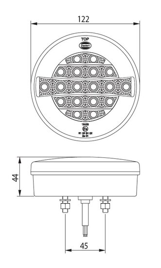 Dasteri Led R&uuml;ckleuchte 3 Functies Dynamischer Rechts
