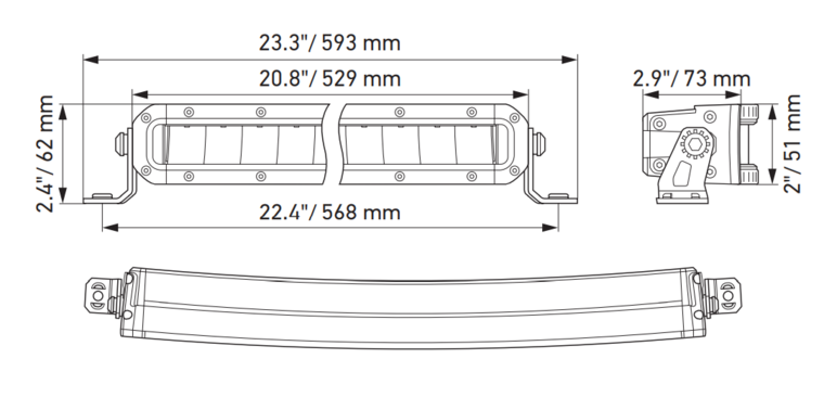 Hella Black Magic Curved LED Lightbar 20&quot; 51CM | 1FJ 358 196-501