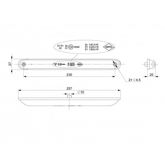 Horpol LED R&uuml;ckleuchte Slim Design LZD 2246