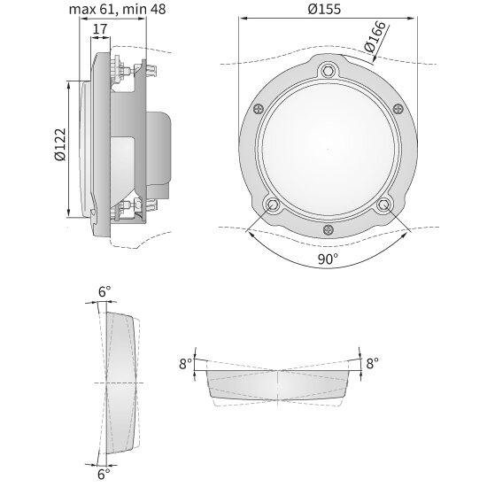 Wesem Rallye Fernscheinwerfer &Oslash;122mm + Halogen Lampe