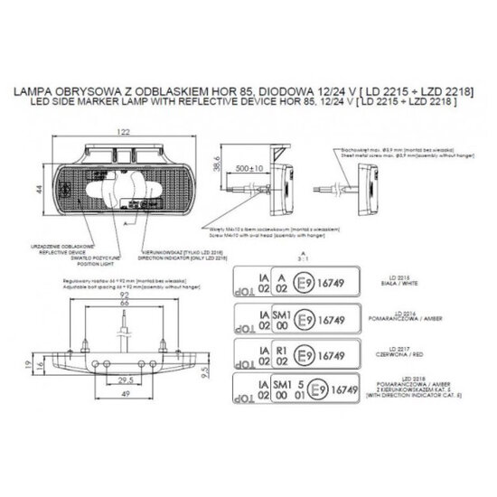 Horpol LED Positionsleuchte Wei&szlig; 12-24V LD 2219