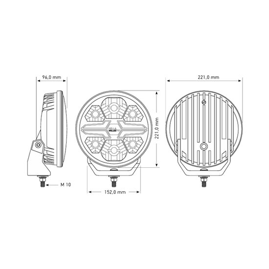 Hella LED-Fernscheinwerfer Blade 9" Schwarz Weiß/Orange Positionslicht Ref. 50