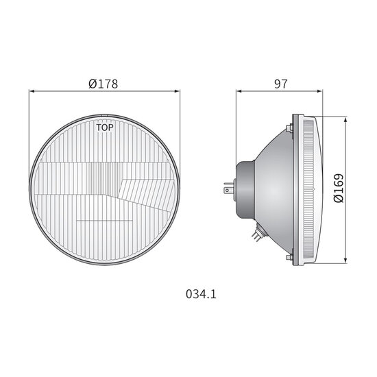 Wesem Hauptscheinwerfer Rund Ø178mm / 7 Inch R2 Einbau