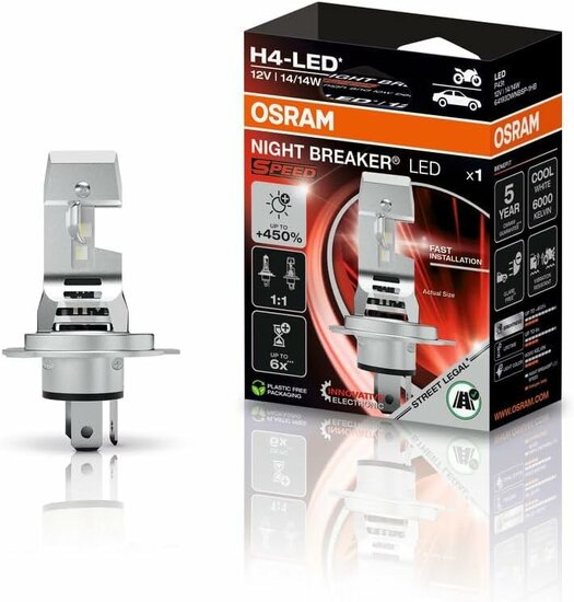 Osram Night Breaker LED Speed H4 450 Street Legal | +450%