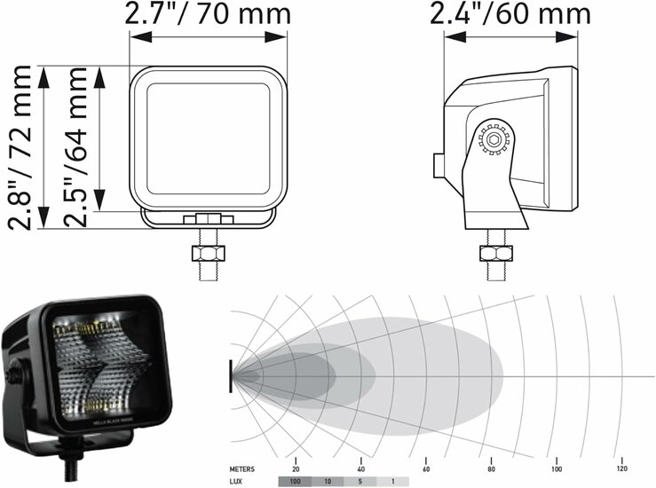 Hella LED Cube Set 3,2" breit | 1FA 358 176-811