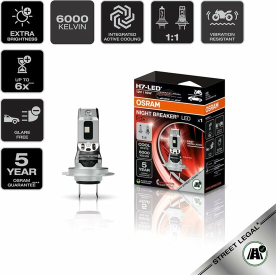 Osram Night Breaker LED Speed H7 450 Street Legal | +450%