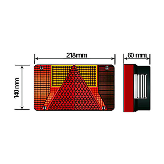 Radex 5800 R&uuml;ckleuchten-Set 220 x 140 mm | Nebel- und R&uuml;ckfahrlicht