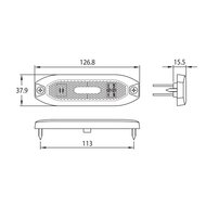 Dasteri LED Positionsleuchte Wei&szlig; 10-30V