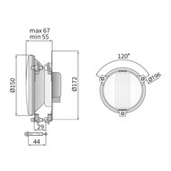 Wesem Rallye-Lampe Fernscheinwerfer Ø150mm + Xenon Lamp