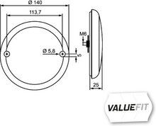 Hella R&uuml;ckfahrleuchte LED 10-30V &Oslash;140mm | 2ZR 357 026-041