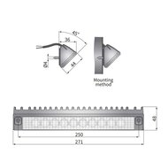 Wesem LED Arbeitsscheinwerfer CRP1 verl&auml;ngert 2200LM + Kabel