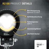Hella ValueFit R2100 2.0 Flutlicht 2100 lm + Weiß/Gelb Positionslicht