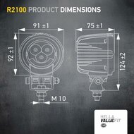 Hella ValueFit R2100 2.0 Flutlicht 2100 lm + Weiß/Gelb Positionslicht