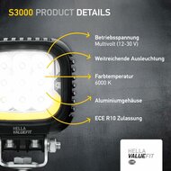Hella S3000 2.0 LED Fernscheinrwerfer 3000 lm 12-24 V | 1GA 357 109-041