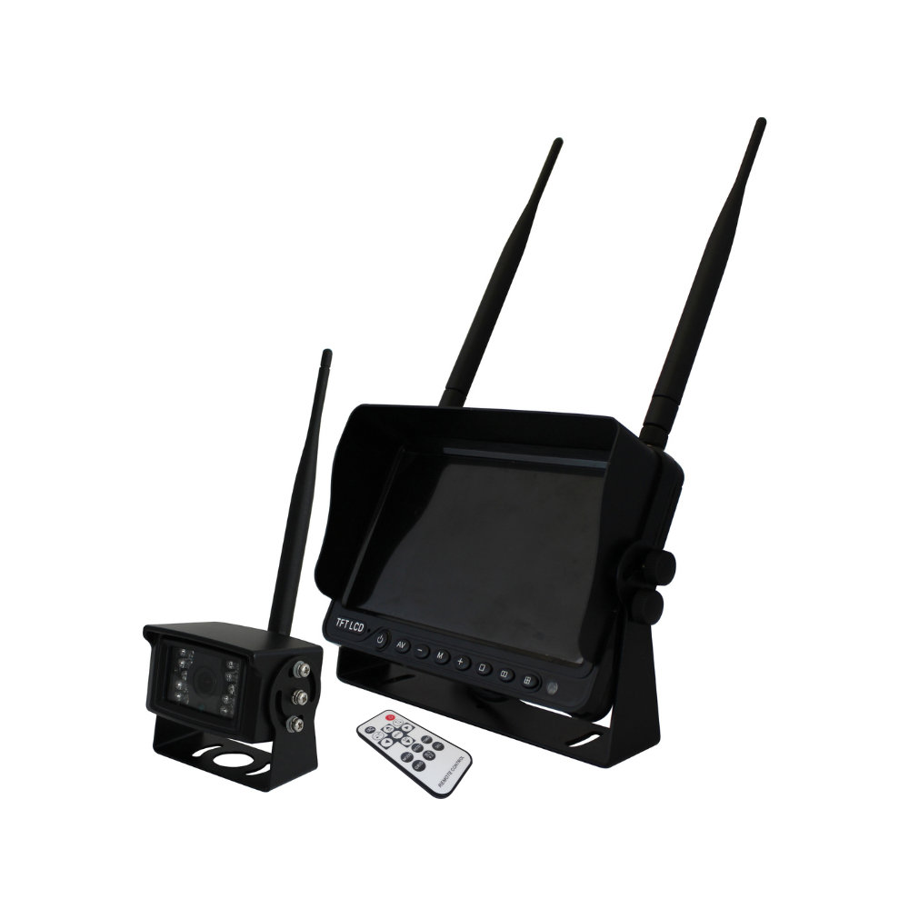7" R&uuml;ckfahrkamera-Set Drahtlos | Quad-Ansicht