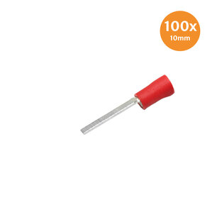Stiftkabelschuh Rot 10mm 100 Stück