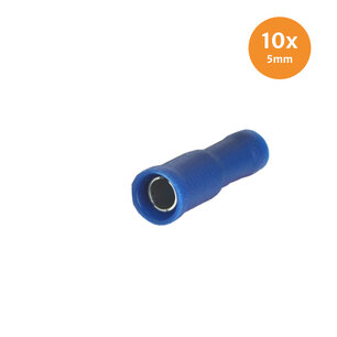 Rundsteckhülse Vollisoliert Blau 5mm (1,5-2,5mm) 10 Stück