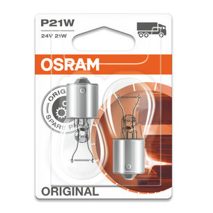 Osram Glühbirne 24V Original Line P21W, BA15s 2 Stück